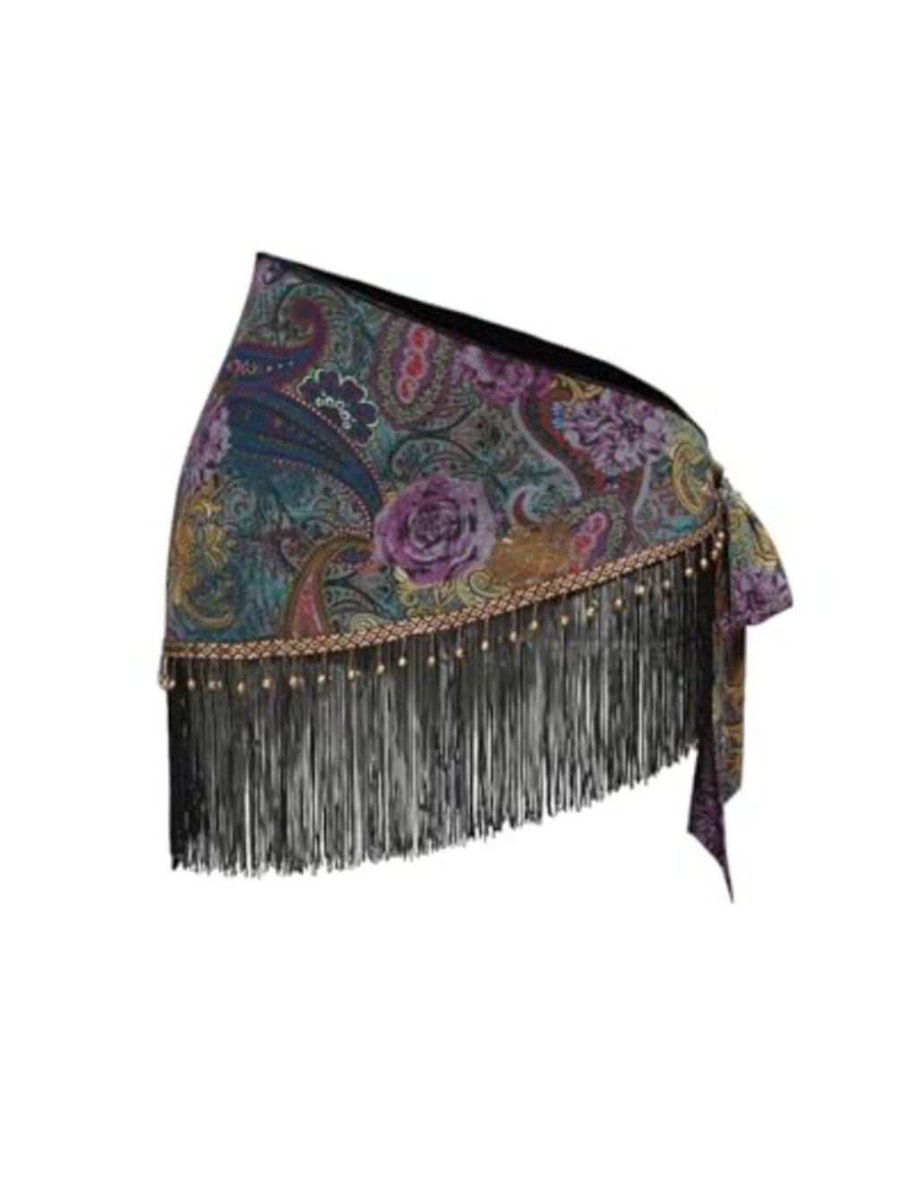 Women's Wrap Fringe Skirt Boho Swim Cover Up Tie Side